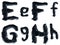 EFGH :Black Font design form clay.
