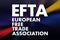 EFTA - European Free Trade Association acronym, business concept background