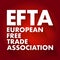 EFTA - European Free Trade Association acronym, business concept background