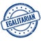 EGALITARIAN text on blue grungy round rubber stamp