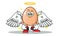 Egg angel mascot vector cartoon illustration