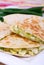 Egg and avocado tortilla quesadilla