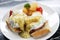 Egg benedict , poached eggs with toast , English Breakfast