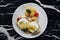 Egg benedict , poached eggs with toast , English Breakfast