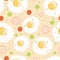 Egg breakfast seamless pattern background