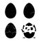 Egg breaking sequence icon isolated on white background. Farm chicken eggshell cracking stages. Hatching chick stages