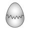 The egg is broken. The eggshell is cracked in the middle of the egg. Colored vector illustration. Hatching a chick. Chicken egg.