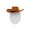 Egg in brown cowboy hat