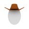 Egg in brown cowboy hat