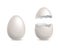 Egg cracked. White chicken eggs realistic, whole and broken element. Cracks and debris eggshell, culinary cooking