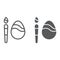 Egg decoration line and glyph icon, easter and paint, egg and brush sign, vector graphics, a linear pattern on a white