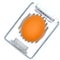 Egg in the device for cutting. Device for cutting food. White background, isolate