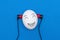 Egg with earphones.