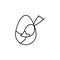 egg, easter, paint line icon on white background