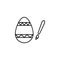 egg, easter, paint line icon on white background