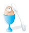 Egg in eggcup and spoon