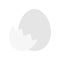 Egg with eggshell vector, Isolated Easter flat style icon