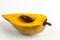 Egg fruit, Canistel, Yellow Sapote (Pouteria campechiana (Kunth) Baehni) on white background.