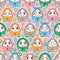 Egg fun face symmetry seamless pattern