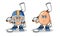 Egg hockey mascot vector cartoon illustration