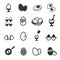 Egg icons set. Vector eggs signs like broken, fried or farm for breakfast isolated