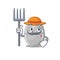 Egg kitchen time mascot design working as a Farmer wearing a hat