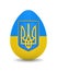 Egg with national emblem ukraine on white background. Isolated 3d illustration