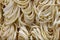 Egg noodles close-up