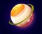 Egg planet in outer space. funny food ovum sphere