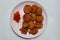 Egg plant fritters, brinjal pakoda or pakora