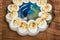 Egg plate with deviled eggs