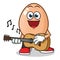 Egg playing guitar mascot vector cartoon illustration