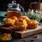 egg puff pastries with herbal tea