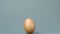 Egg revolving against grey background