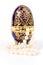 Egg shaped casket with a pearl necklace