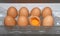 Egg shell crack in refrigerator