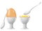 Egg on stand with a spoon vector illustration