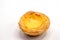 Egg tart with custard cream isolate on white background.