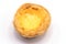 Egg tart with custard cream isolate on white background.