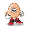 Egg thumbs up mascot vector cartoon illustration