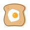 Egg on toast slice vector illustration on a white background