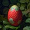 Egg transformed into a luscious and vibrant strawberry, fusion of whimsy and fruity charm