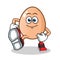 Egg walking mascot vector cartoon illustration