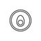 Egg yolk in a circle outline icon