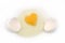 Egg yolk heart-shape