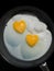 Egg yolk heart shape