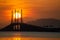 Egg yolk sunrise at Penang Bridge