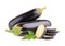 Eggplant or aubergine vegetable on white background