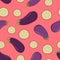 Eggplant background. Vector seamless pattern.