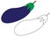 Eggplant cartoon. Coloring page. Game for children.